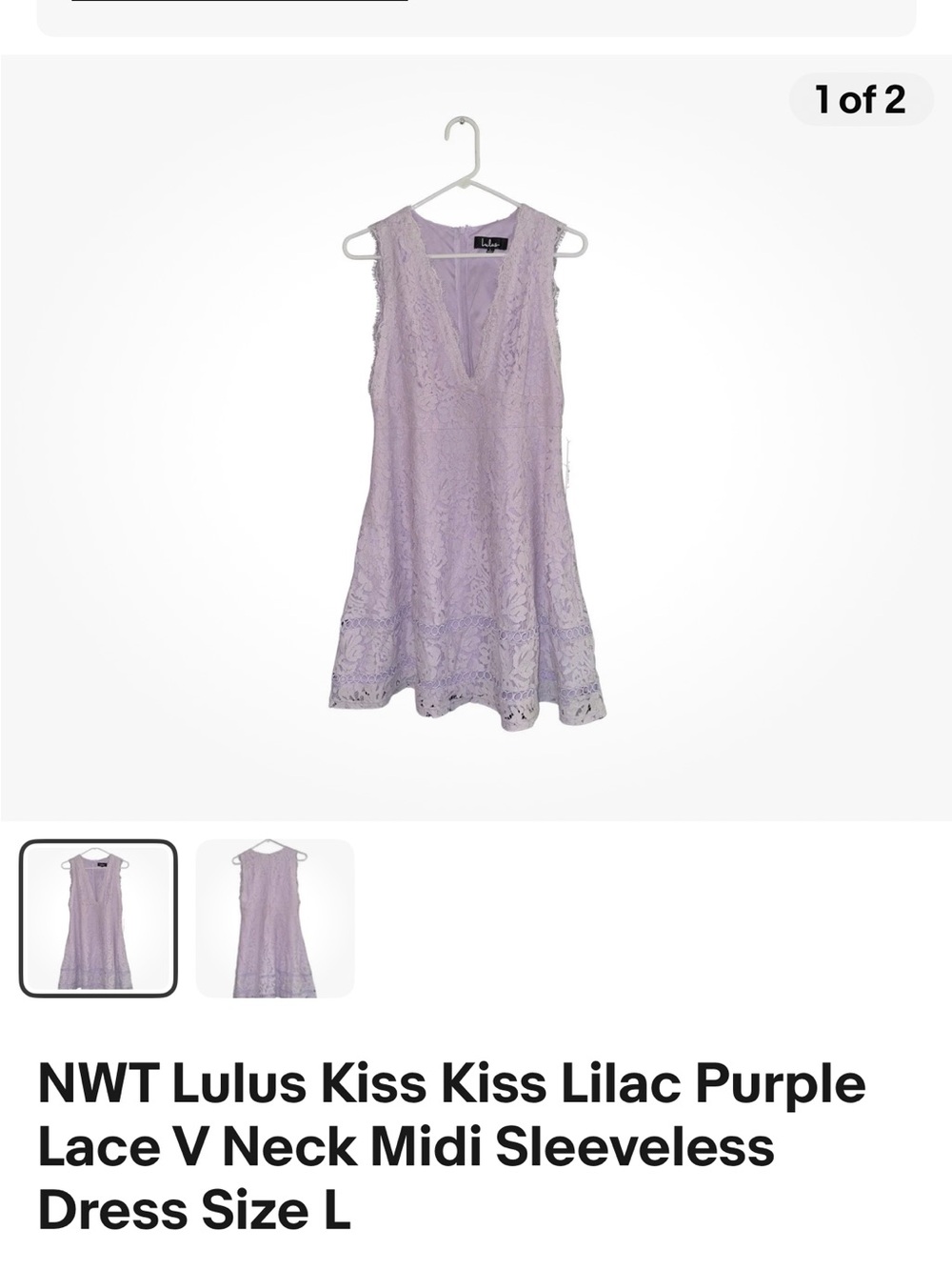 Lulu's Lilac Lace V-Neck Midi Dress - Sleeveless